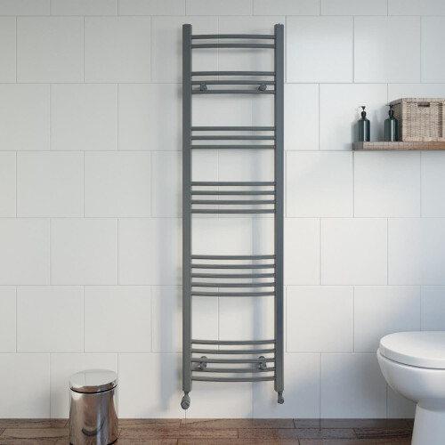DuraTherm Curved Heated Towel Rail Anthracite - 1600 x 450mm
