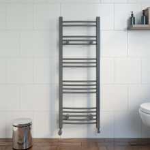 DuraTherm Curved Heated Towel Rail Anthracite - 1200 x 450mm