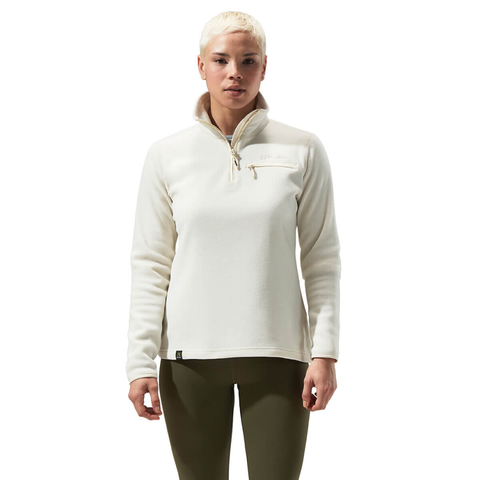 (UK 12, Cream) Berghaus Womens Prism 2.0 Micro Half Zip Warm Recycled Fleece Jacket