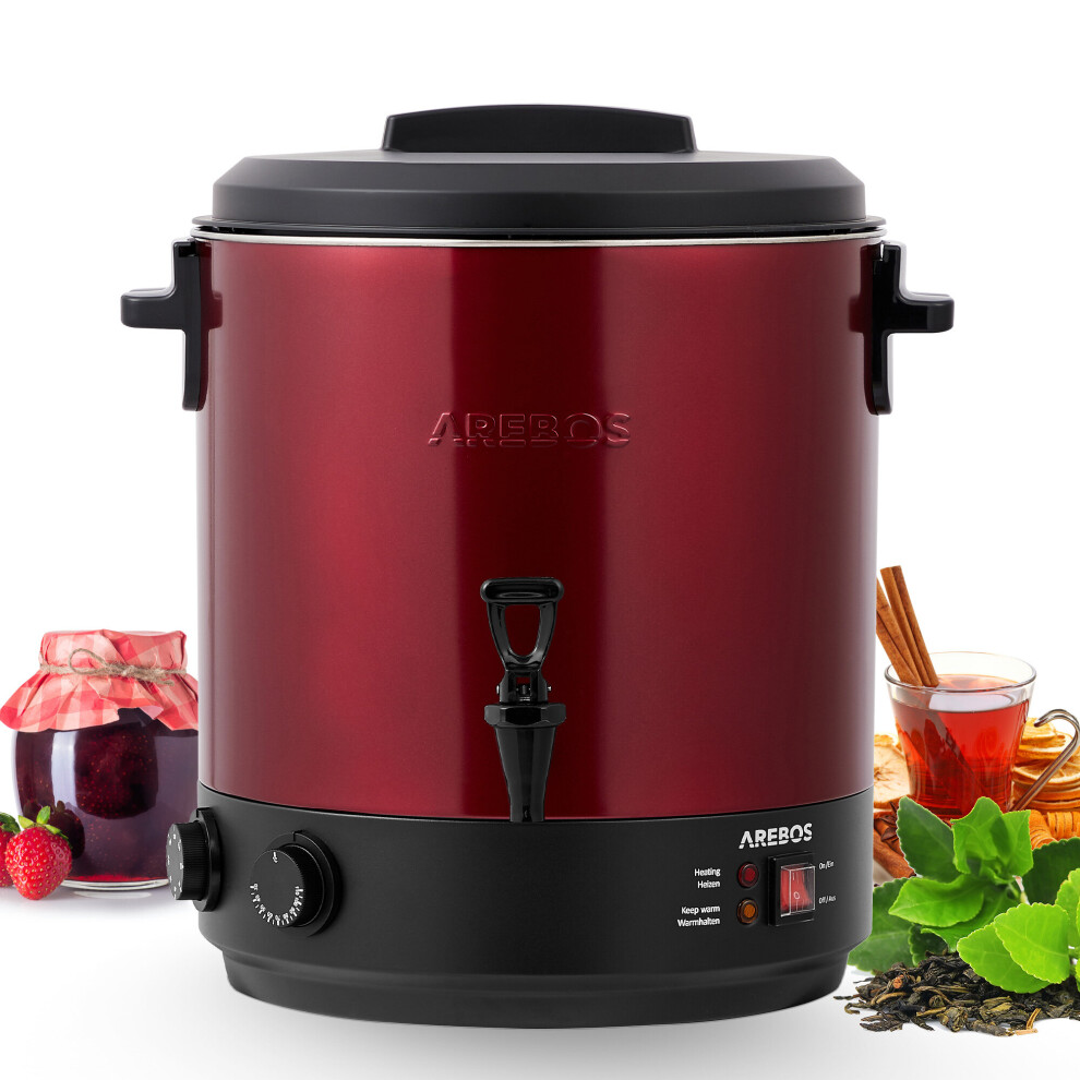 AREBOS Automatic Preserving Cooker 28 L Mulled Wine Cooker Hot Drinks Dispenser 1800W