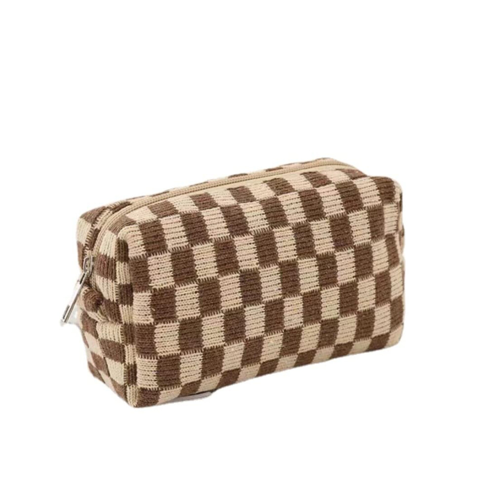 Xponni Small Cosmetic Bag Cute Makeup Bag Y2k Accessories Aesthetic Make Up Bag Y2k Purse Cosmetic Bag For Purse (Brown)