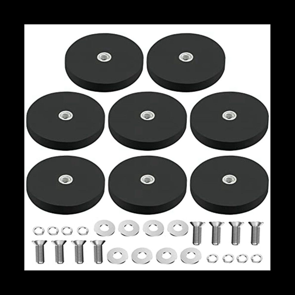 8Pack Rubber Coated Magnet Neodymium Magnet Base With Rubber Coating ? 43Mm Anti Scratch Magnet M6 Male Thread Black 4763710690140