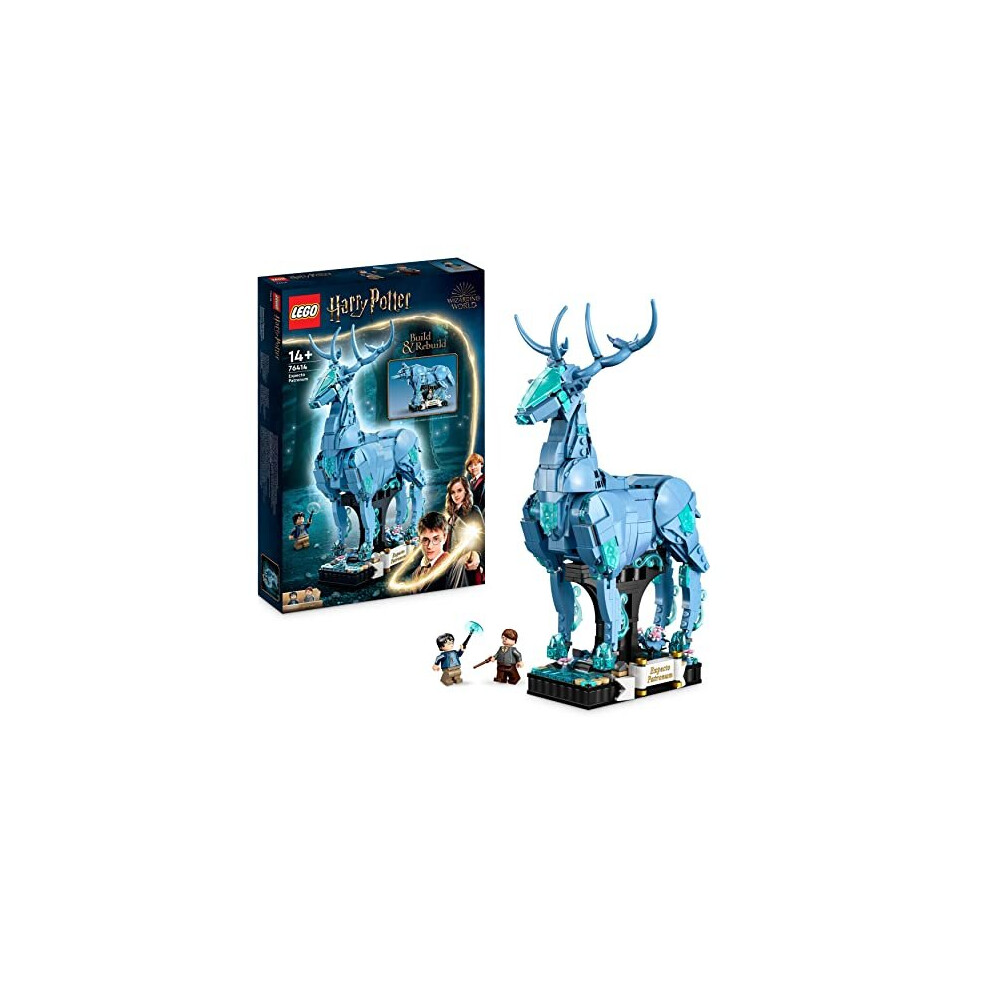 LEGO 76414 Harry Potter Expecto Patronum 2-in-1 Set, Build Stag and Wolf Animal Figures, Build-Rebuild-and-Display Model 