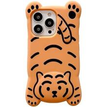 Apple iPhone 13 Super Thick Soft Silicone Tiger Case D Cartoon Baby Animal Orange Cute Fun Cute Kawaii