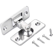 90 Degree Door Lock Latch, Stainless Steel Safety Angle Lock Latch for Sliding/Push Door, Satin Nickel