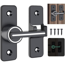 Sliding Door Latch Luminous Latch Door Latch Lock Zinc Alloy Buckle Lock Bolt 180 Degree Door Lock Latch with 4 Screws for Door Window