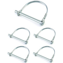 5 Pcs D Shape Lock Pin, Galvanized Carbon Steel Safety Pin for Garden Lawn Trailers - 6 x 70 mm