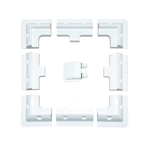 Lowenergie LOWENERGIE Solar Panel Mounting Brackets (4 Corners, 4 Sides and Cable Entry, White)