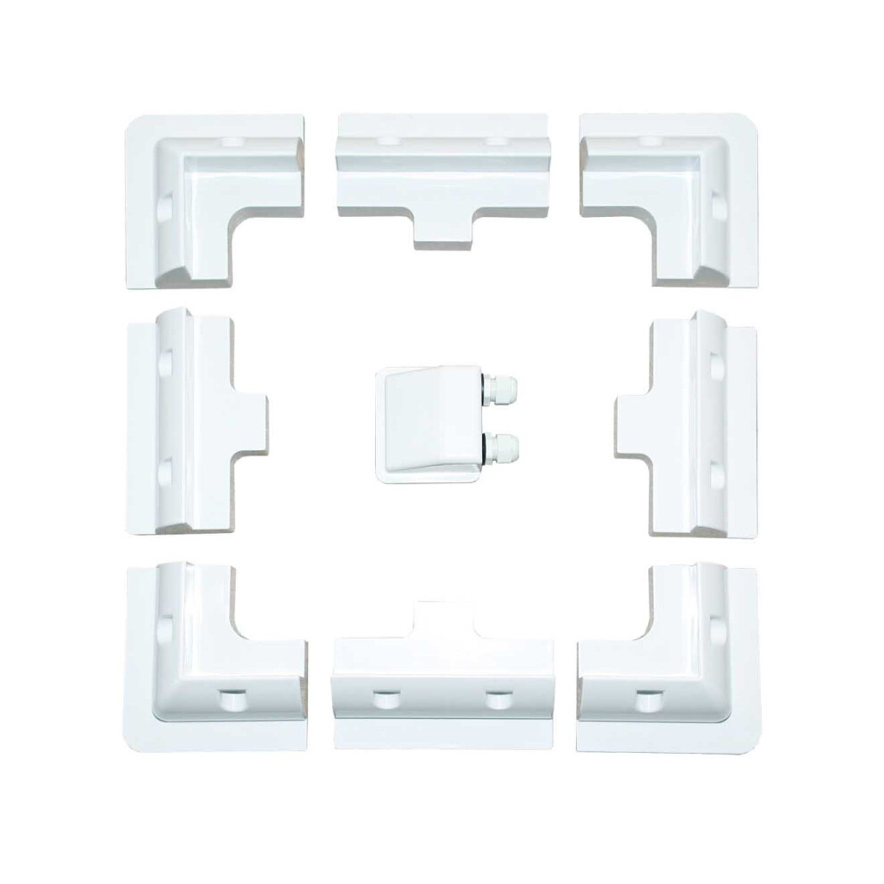 Lowenergie Solar Panel Mounting Brackets (4 Corners, 4 Sides And Cable Entry, White)