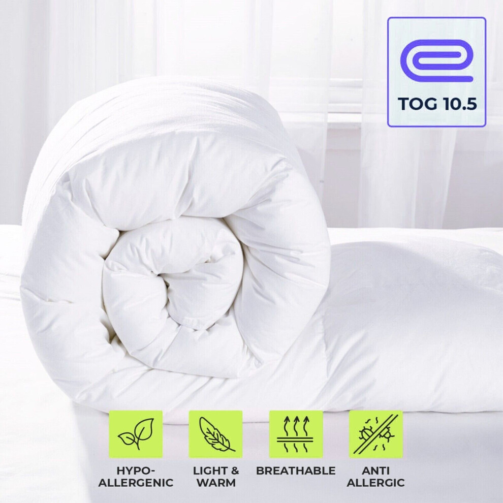 (Single) Anti-Allergy Duvet 10.5 Tog Quilt Single Double King Sizes