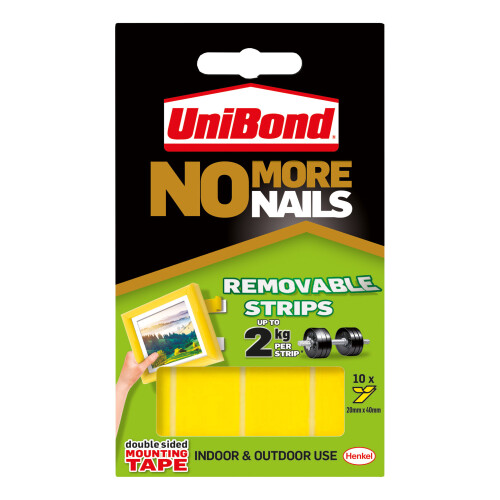 Unibond Unibond No More Nails Strip Ultra-strong Removable Translucent Ref 2675762
