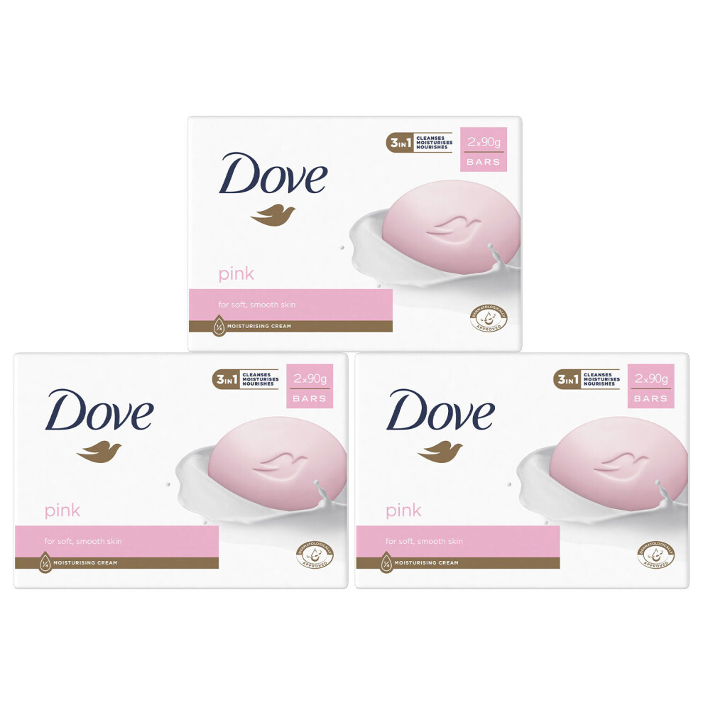 (Buy 3 - Pink) Dove Moisturising Beauty Cream Bar, 2x90g