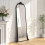 Living And Home Vintage Black Carved Arched Full Length Mirror 2