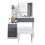 (Grey + White) Dressing Table With Drawers Mirror Stool Set Makeup Desk Vanity Table Bedroom 1