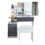 (Grey + White) Dressing Table With Drawers Mirror Stool Set Makeup Desk Vanity Table Bedroom 3