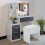 (Grey + White) Dressing Table With Drawers Mirror Stool Set Makeup Desk Vanity Table Bedroom 6
