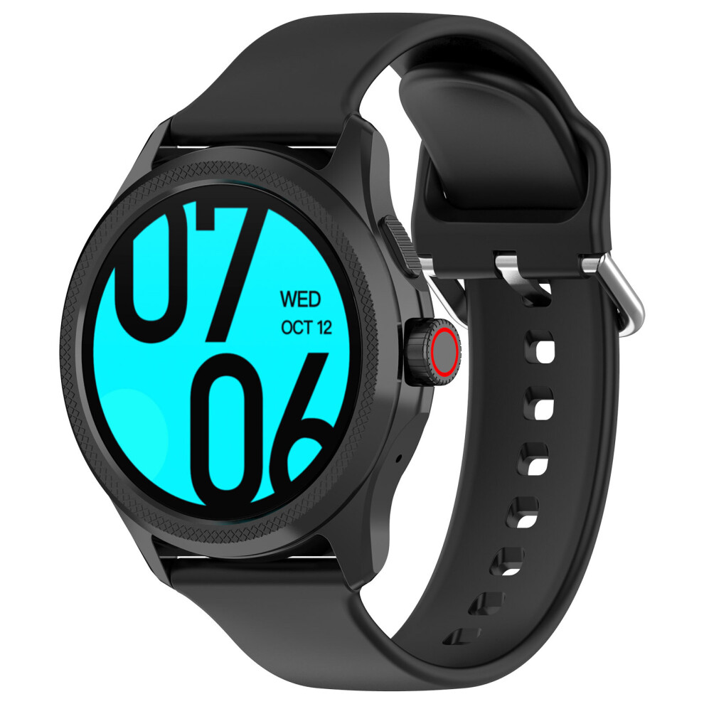 (Black) 24mm Silicone Watch Strap Band for Ticwatch Pro5/iTOUCH AIR3/Fossil Hybrid Watch