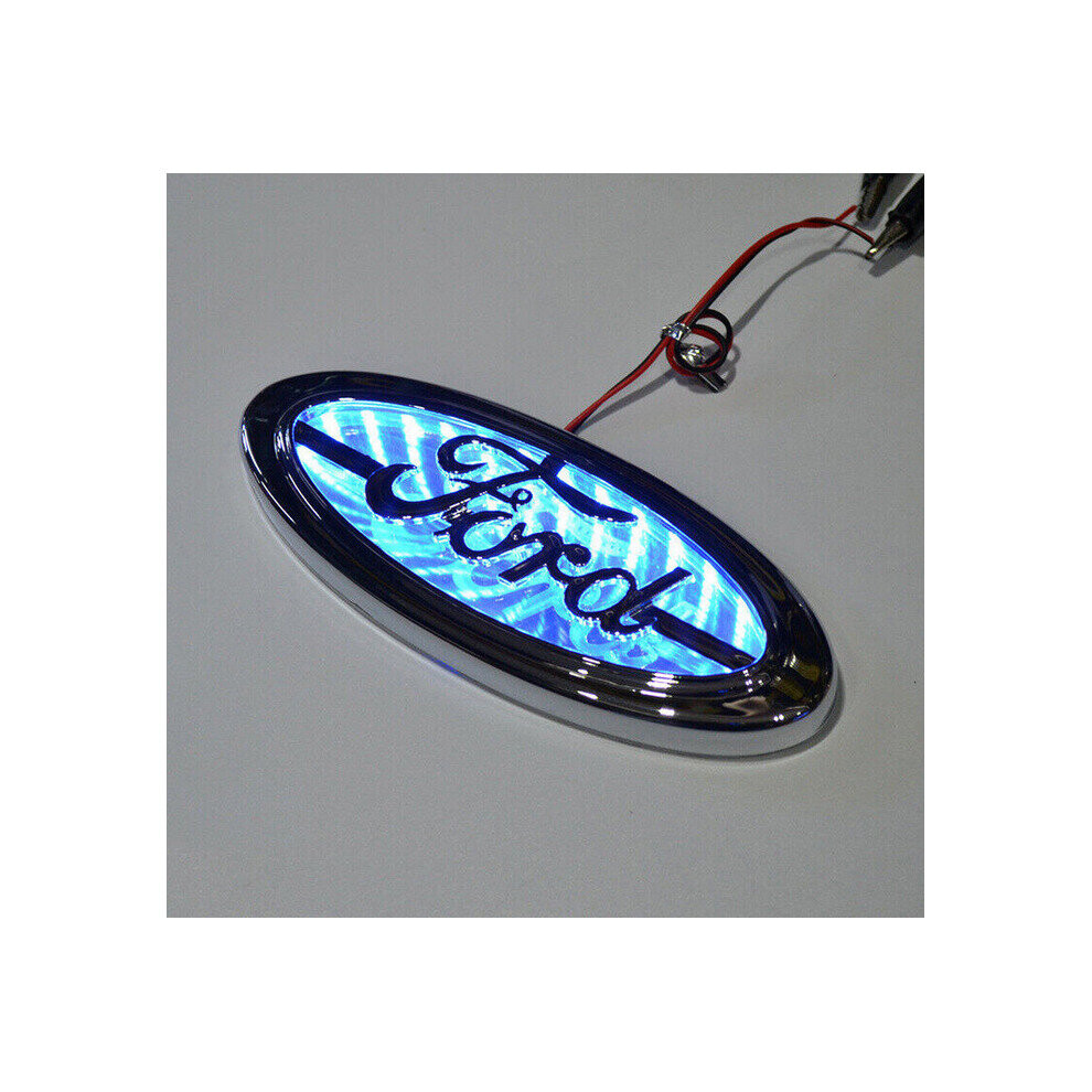 () Ford Car Emblem 3D Led Car Tail Logo Badge Blue/Light 4754135871702
