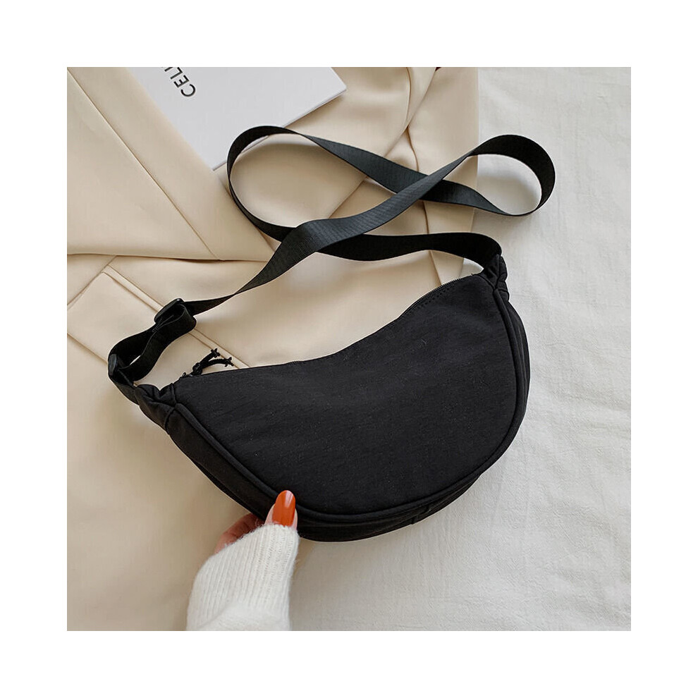 (  black) Round Mini Shoulder Bag 8 Colors Unisex Sling Bag