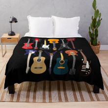 Fleece Throw Blanket Musician Different Types Of Guitar for Sofa Couch Kids 60 x 50 Inches