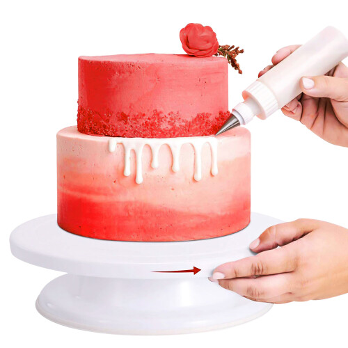 Kitchen Cake Stand Decorating Icing Rotating Revolving Turntable Display 28CM 2
