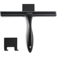 Shower Squeegee - 10" Matte Black - Multi-Purpose Stainless Steel Squeegee for Bathroom, Shower Doors, Mirrors, Tiles and Car Windows