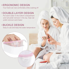 2Pcs Nail Soaking Bowl, Double Layer Manicure Bowls, Upgrade Thicken Acetone Soaking Bowls, Soak Off Gel Polish Remover Bowl