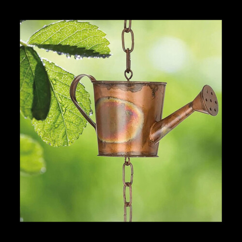Vintage Watering Pot Rain Chains for Downspouts, Copper Bell Rain Chain for Gutters, Rain Gutter