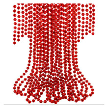 (Red) 24ft Christmas Tree Decorations Pearl Beads Chain