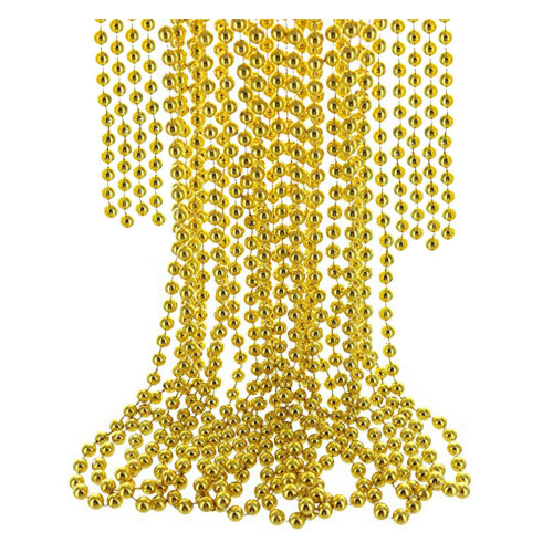 (Gold) 24ft Christmas Tree Decorations Pearl Beads Chain