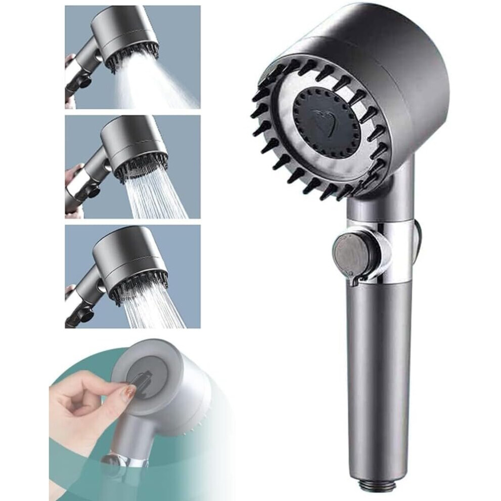 German Multifunctional Massage Shower - High Pressure 3-Mode Handheld Shower Head,Button Adjustment High Pressure Massage Shower Head