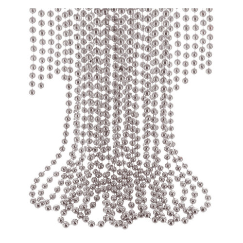 (Silver) 24ft Christmas Tree Decorations Pearl Beads Chain