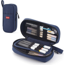 Large Capacity Pencil Case, Durable Pen Pouch With Zippers, Portable Aesthetic Pencil Bag For Adults Black