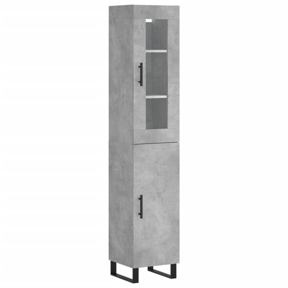 Vidaxl Highboard Sideboard Cupboard Side Cabinet Concrete Engineered Wood Grey