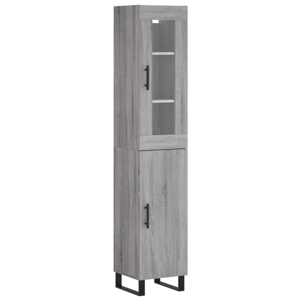 Vidaxl Highboard Sideboard Cupboard Side Cabinet Grey Sonoma Engineered Wood