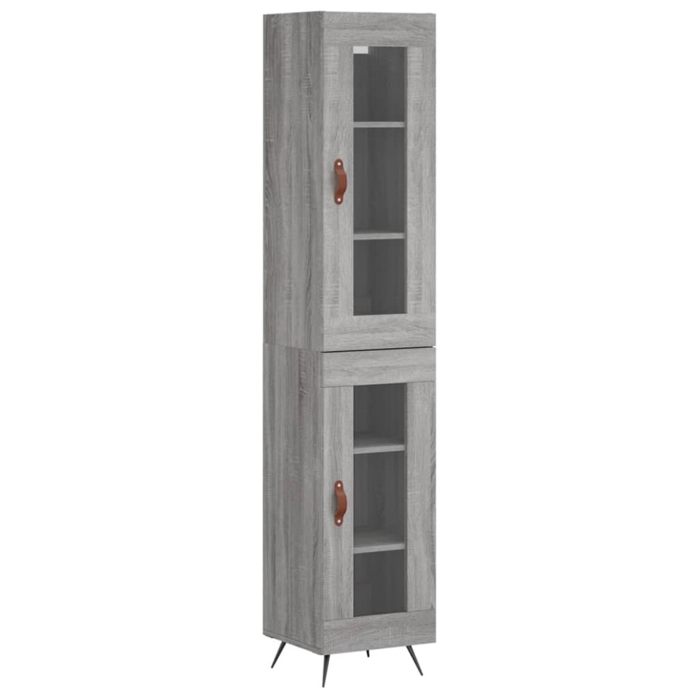 vidaXL Highboard Sideboard Cupboard Side Cabinet Grey Sonoma Engineered Wood