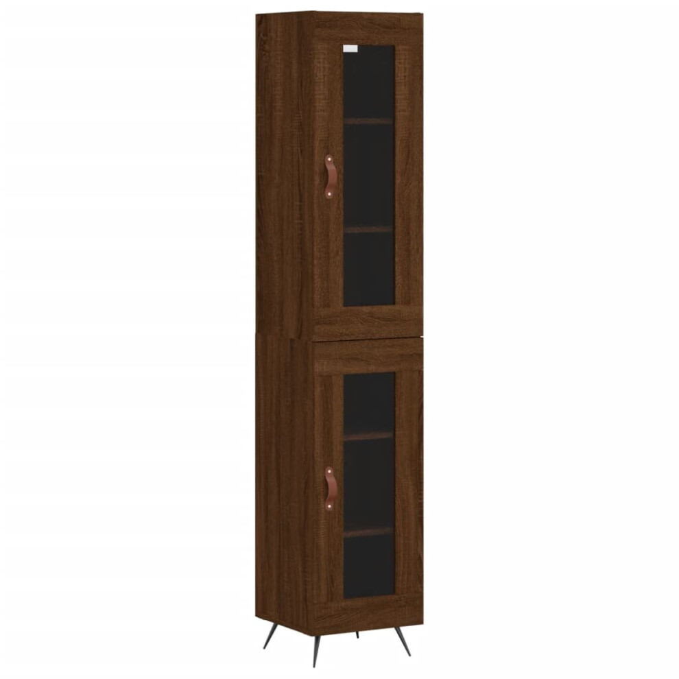 vidaXL Highboard Sideboard Cupboard Side Cabinet Brown Oak Engineered Wood