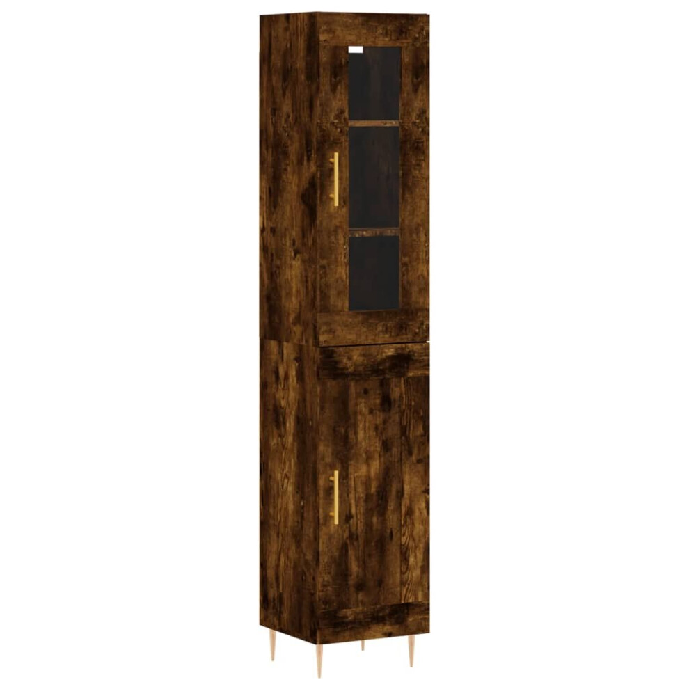 Vidaxl Highboard Sideboard Cupboard Storage Cabinet Smoked Oak Engineered Wood