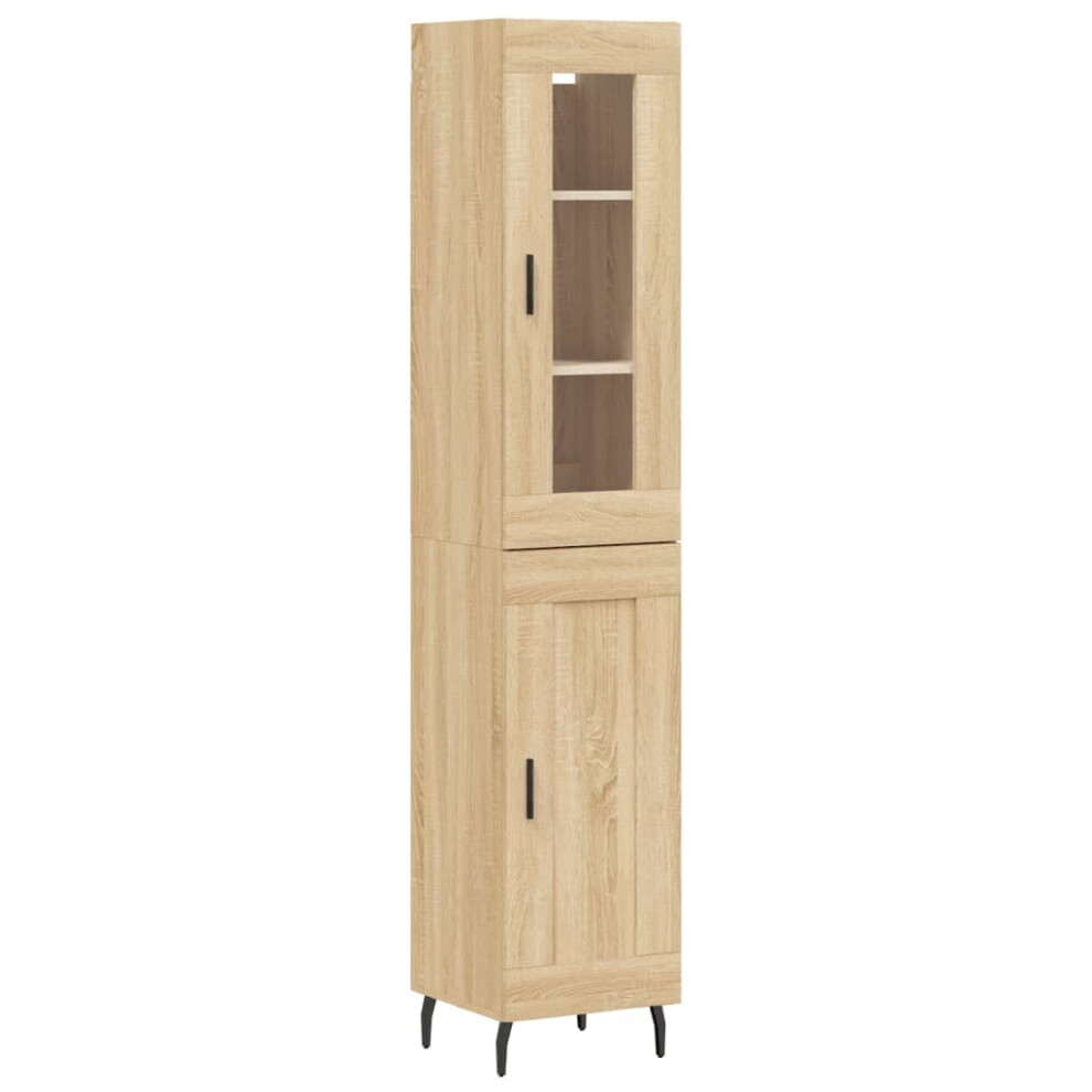Vidaxl Highboard Sideboard Cupboard Storage Cabinet Sonoma Oak Engineered Wood