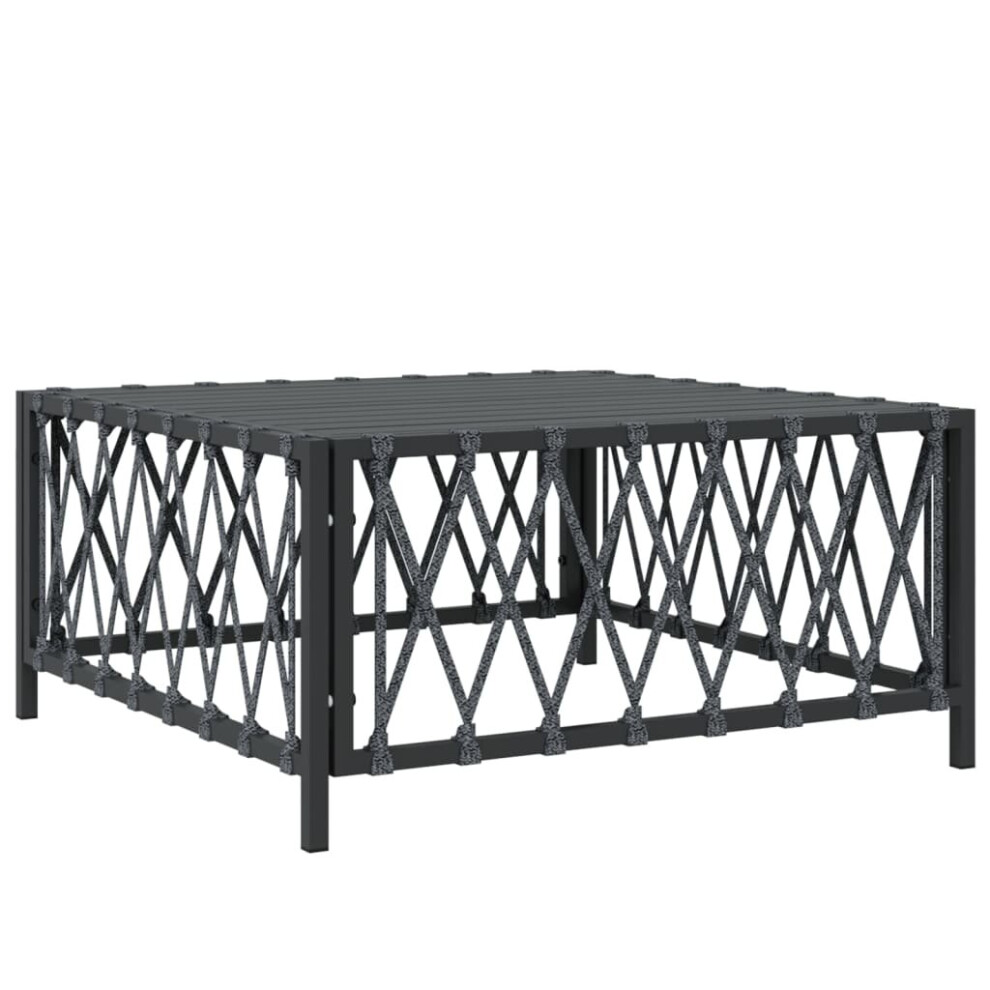 (anthracite) vidaXL Garden Table Coffee Table Outdoor Dining Table Tea Table Woven Fabric