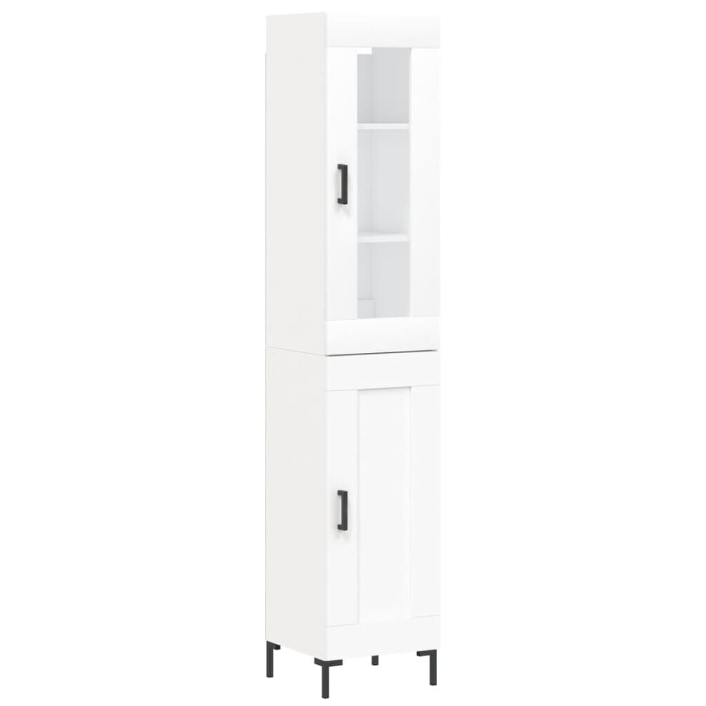 vidaXL Highboard Sideboard Cupboard Storage Cabinet White Engineered Wood