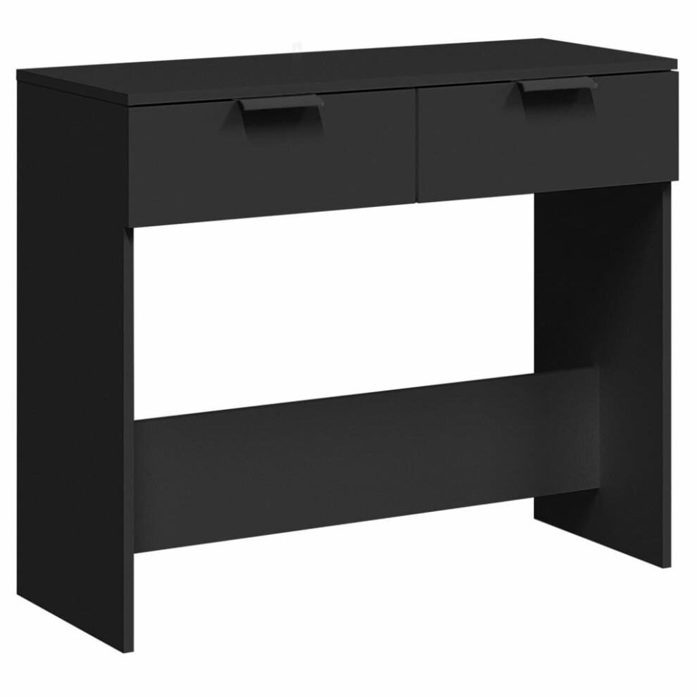 vidaXL Console Table Side Cabinet Sideboard Black Engineered Wood And Iron