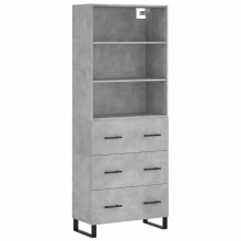 (concrete grey, 3 drawers) vidaXL Highboard Sideboard Storage Cabinet High Gloss White Engineered Wood