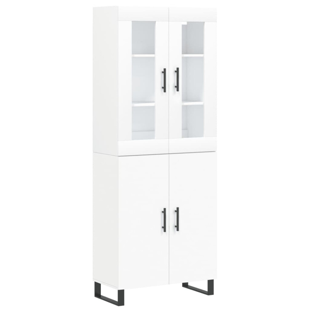 Vidaxl (, 2 Doors) Highboard Sideboard Cupboard Side Board Storage Cabinet Engineered Wood White