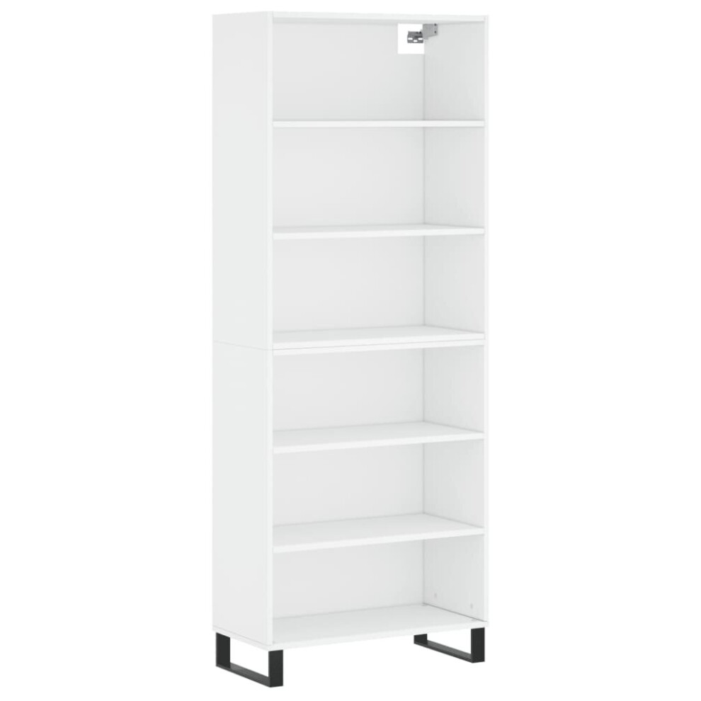 (white, 3 shelves) vidaXL Highboard Sideboard Storage Cabinet High Gloss White Engineered Wood