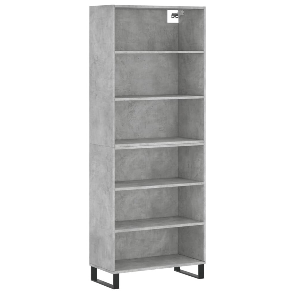 (concrete grey, 3 shelves) vidaXL Highboard Sideboard Storage Cabinet High Gloss White Engineered Wood