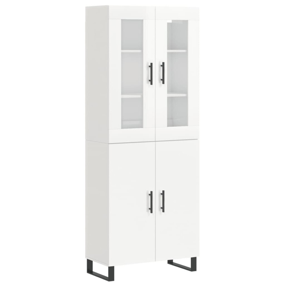 (high gloss white, 2 doors) vidaXL Highboard Sideboard Cupboard Side Board Storage Cabinet Engineered Wood