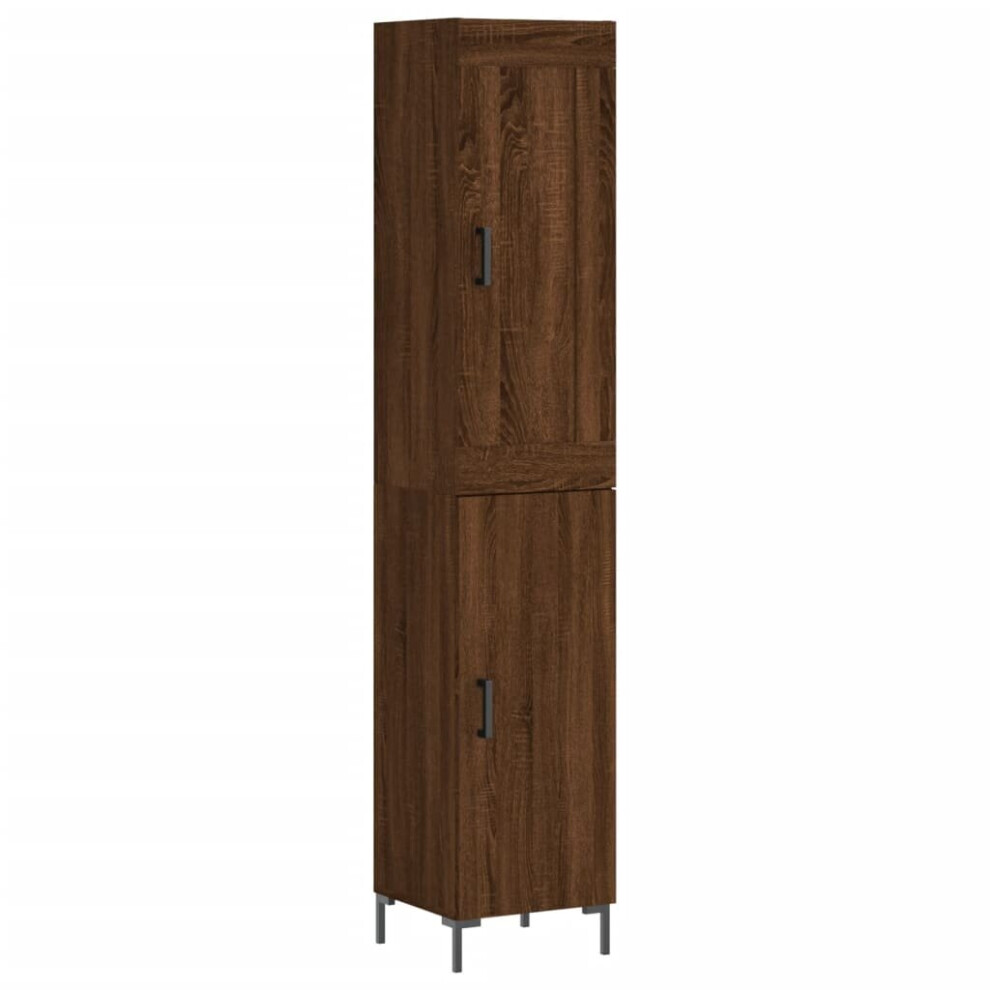 (brown oak, 1 door) vidaXL Highboard Sideboard Tall Storage Cabinet Side Cabinet Engineered Wood