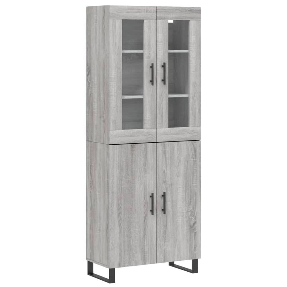 (grey sonoma, 2 doors) vidaXL Highboard Sideboard Cupboard Side Board Storage Cabinet Engineered Wood