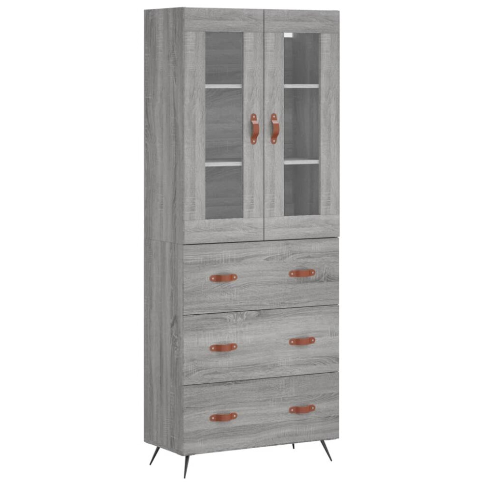 Vidaxl Highboard Sideboard Cupboard Side Cabinet Sonoma Engineered Wood Grey